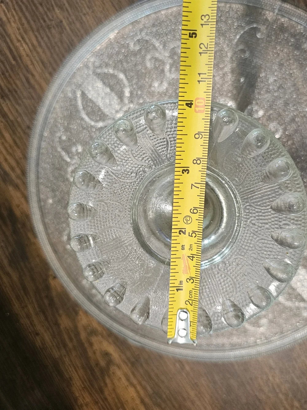 Vintage Jeannette Glass Harp Lyre Clear Pedestal Cake Stand 10
